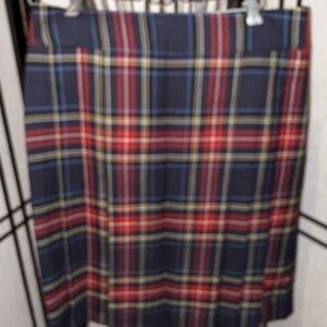 Brooks Brothers Navy Plaid Pleated skirt